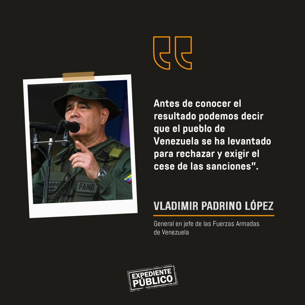 Jefe del ejército venezolano exige fin de sanciones tras cierre de votación en Venezuela