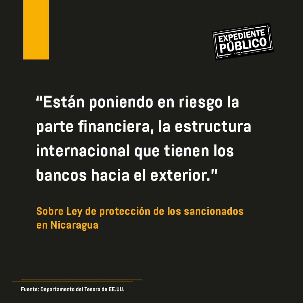 Bancos de Nicaragua en riesgo si violan sanciones al régimen de Ortega