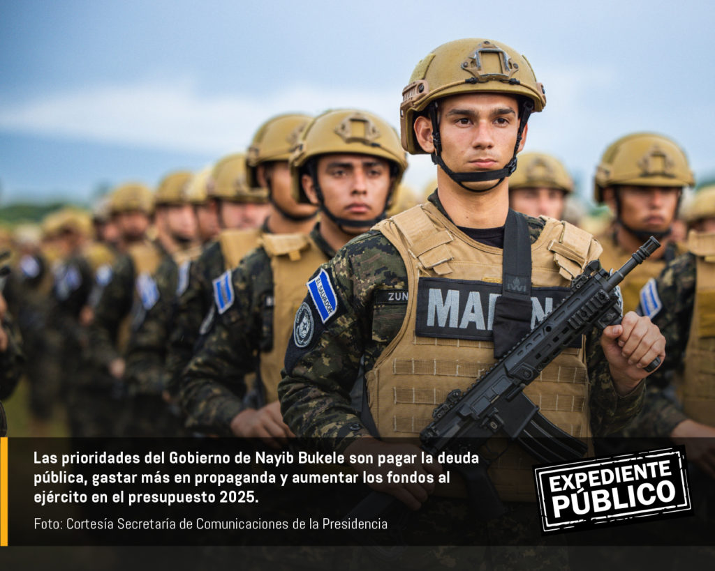 Bukele premia a militares con más presupuesto para 2025